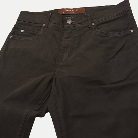 Sand Modern fit Suede Touch Burton Pants - Picture 3 of 5